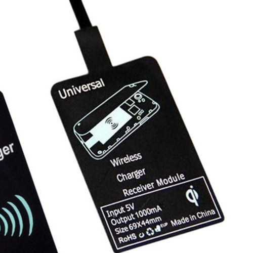 Wireless charger receiver shown on a plain background, compatible with smartphones
