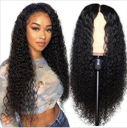 Wave high temperature silk African wig with long wavy strands and natural-looking texture
