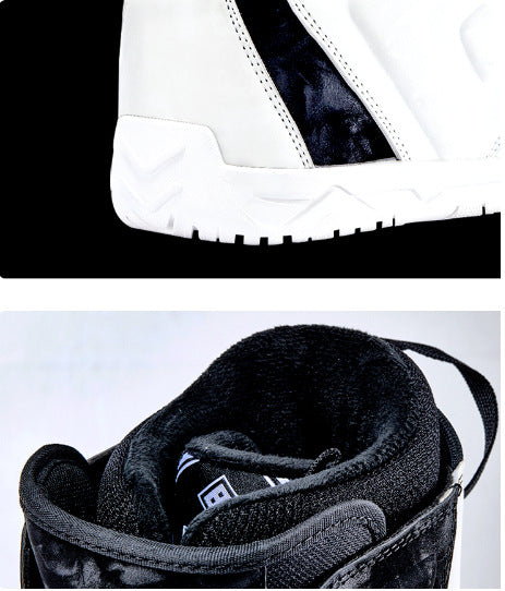 Men’s and women’s upgraded ski boots in black with buckles and padded liners