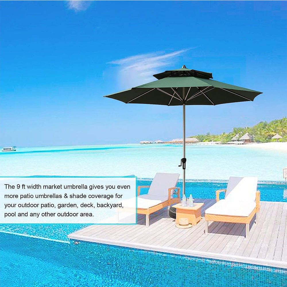 Cross-Border Hand-Cranked Aluminum Patio Umbrella
