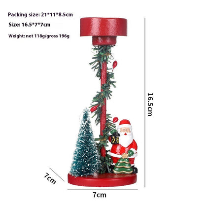 Christmas decorations desktop resin Christmas tree elderly candlestick ornament, detailed holiday tabletop design
