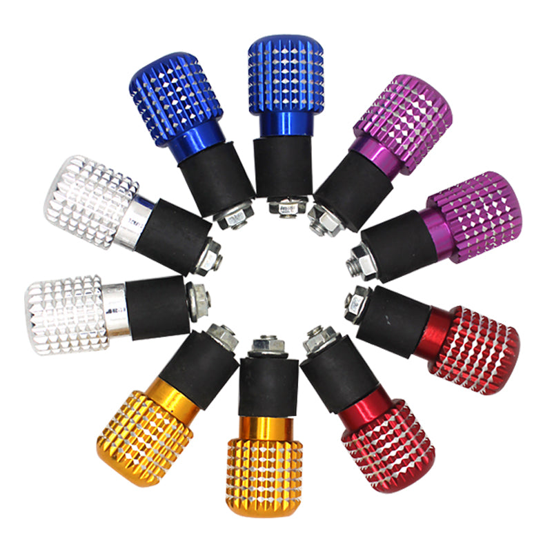 Black motorcycle handlebar end cap grip cap, close-up product view