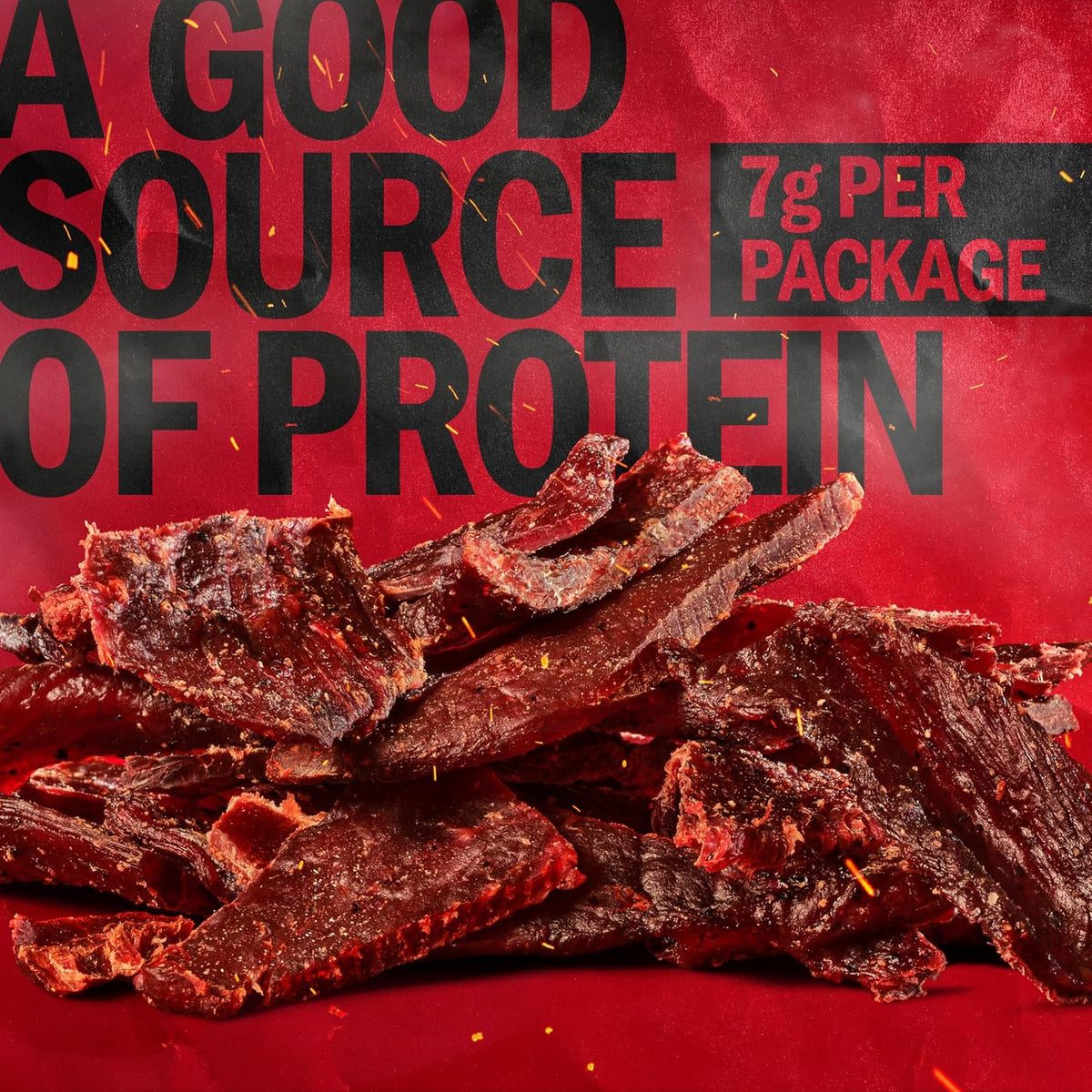 Jack Link's Teriyaki Beef Jerky Multipack with five 0.625 oz packages, showing individually wrapped beef jerky pieces.