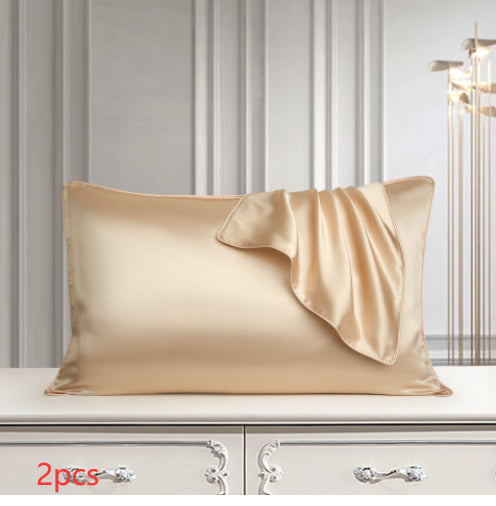 Pure silk pillowcase in a smooth natural silk fabric, shown in a soft neutral color