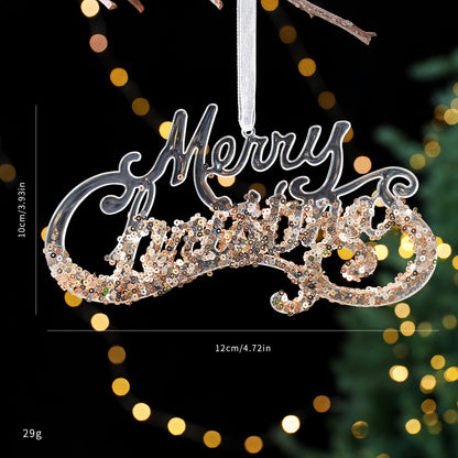 Christmas decorations sequined acrylic pendant with sparkling festive design