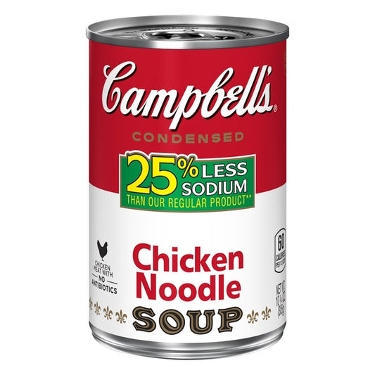 Campbell's Condensed Chicken Noodle Soup 25% Less Sodium, 10.75 Ounce