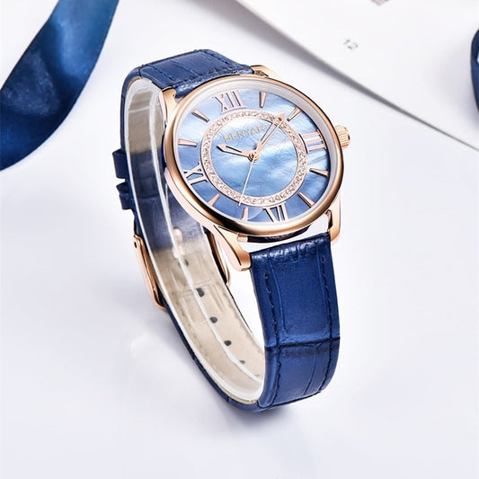 Waterproof fashionable simple quartz women's watch with a sleek, minimalist design