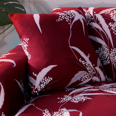 Printed sofa cushion cover in a decorative design; soft fabric cover for sofa seating.