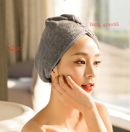 Women's absorbent hair dryer cap towel for drying hair