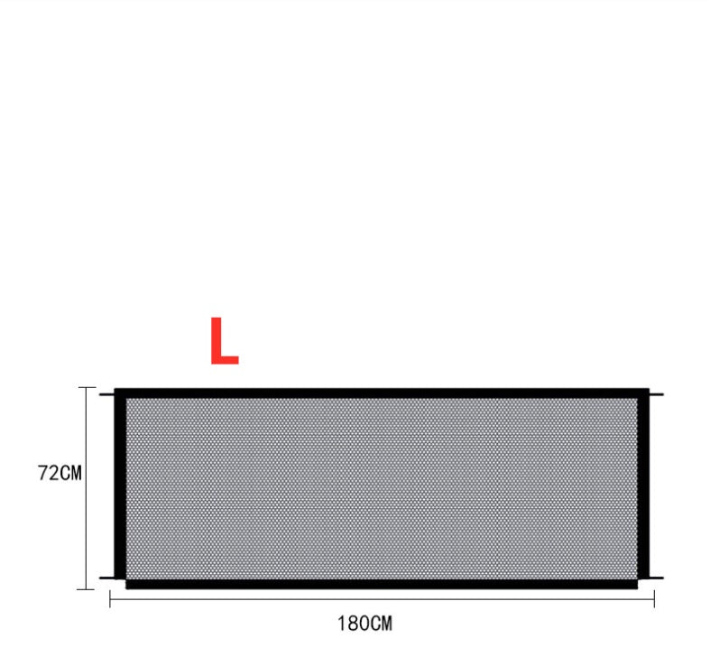 Nylon foldable dog isolation fence for pet protection, shown assembled for indoor use