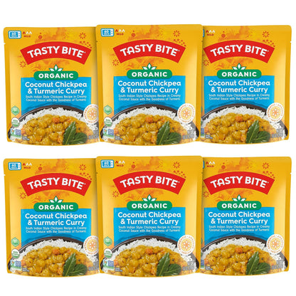 Microwaveable Tasty Bite Indian Bombay Potatoes entrée by BACKUPMYFILESNOW®, 10 oz pack of six, ready-to-eat Indian potato dish.