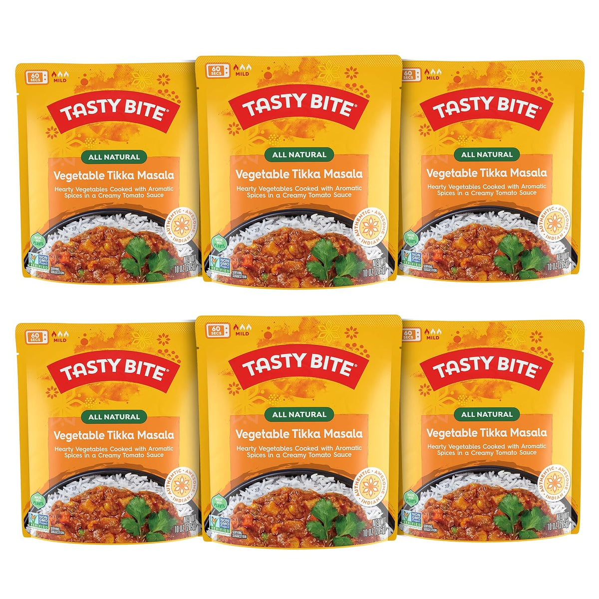 Microwaveable BACKUPMYFILESNOW® Indian Bombay Potatoes entrée in 10 oz pack, ready-to-eat Indian side dish with seasoned potatoes.
