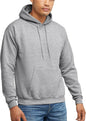 Hanes men's EcoSmart fleece hoodie with a drawstring hood, front pocket, and ribbed cuffs in midweight fleece for men and women.