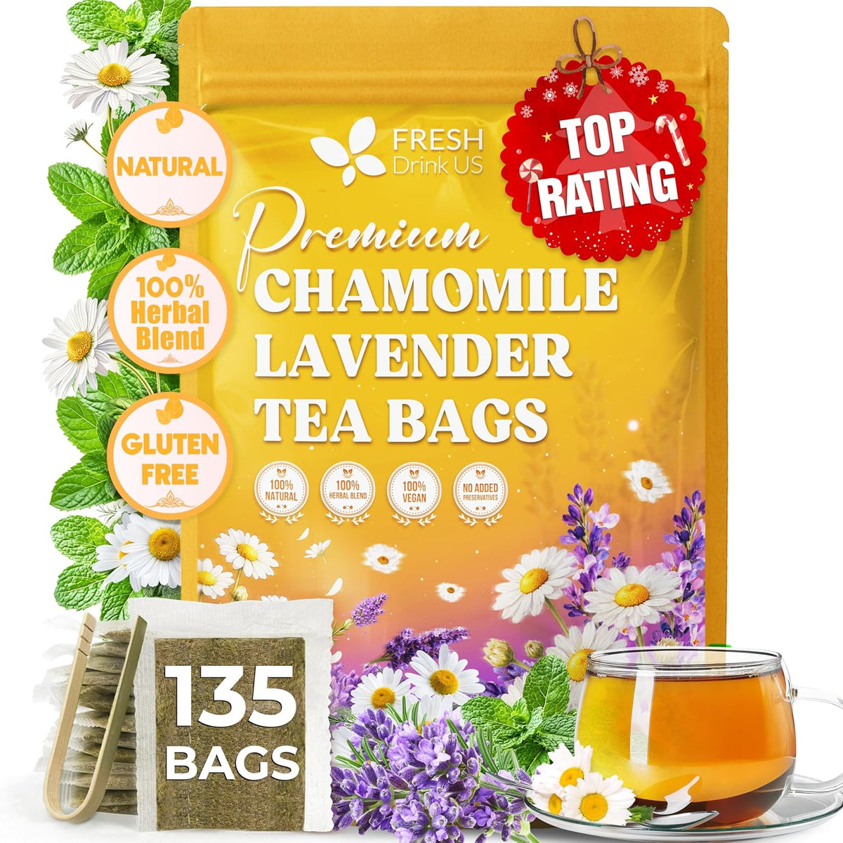 Premium Chamomile Lavender Tea Bags