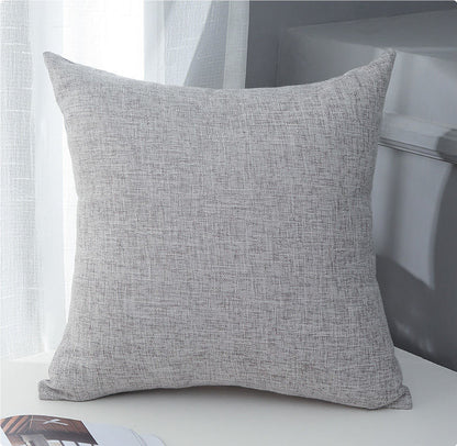 Plain cotton linen thickened square sofa cushion pillow in neutral fabric, My Store; top view
