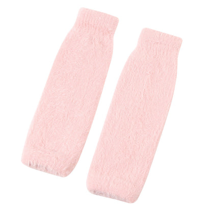 Women's plush half-finger gloves, versatile warm fingerless design in soft fabric