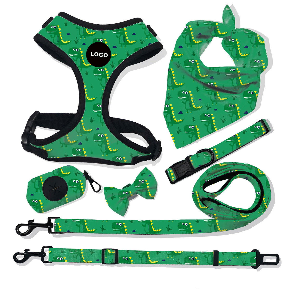 Pet breathable dog harness and leash set by My Store, adjustable design for comfortable walking