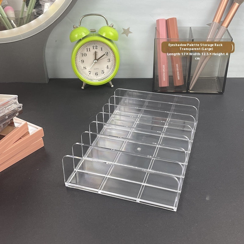 Transparent plastic cosmetics storage box with multiple compartments for makeup and beauty products