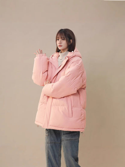 Women's loose-fitting solid-color cotton coat by My Store