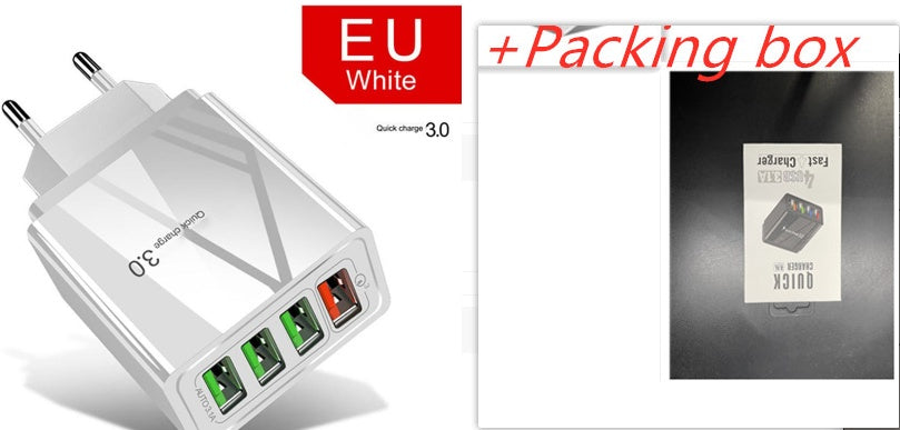 Illuminated 4USB mobile phone charger 3A charging head with four USB ports