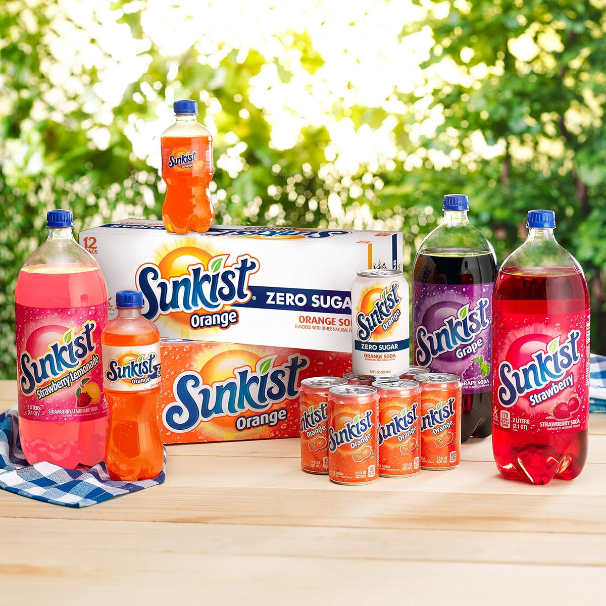 12-pack of Dr Pepper Sunkist Zero Sugar Orange Soda cans, 12 fl oz each, featuring bright orange branding and refreshing citrus design.