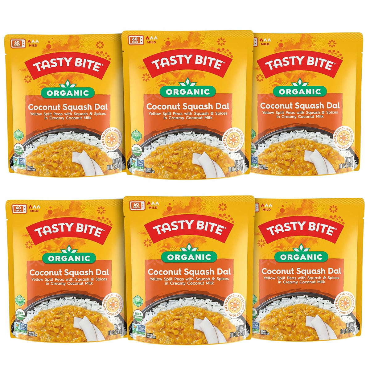 BackUpMyFilesNow® Bombay Potatoes microwaveable Indian entree, ready-to-eat meal in 10 oz pack, shown in the image.