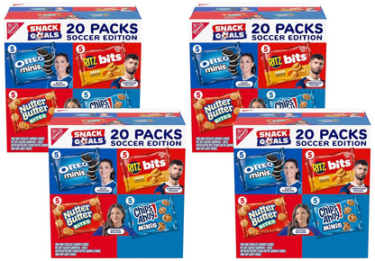 NABISCO Cookie and cracker variety pack with 20 snack packs, including four different flavors of cookies and crackers.