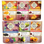 Assorted Sunny Fruit dried fruit snack packs in six bags, featuring a variety of dried fruit portions in clear packaging.