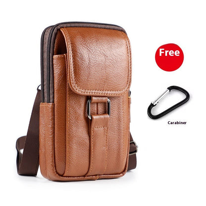 Men's multi-functional belt crossbody working waist bag with zippered compartments and adjustable strap