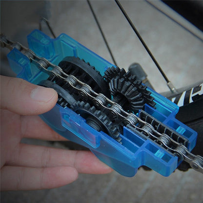 Bicycle maintenance chain cleaner bottle, shown for cleaning and maintaining a bike chain