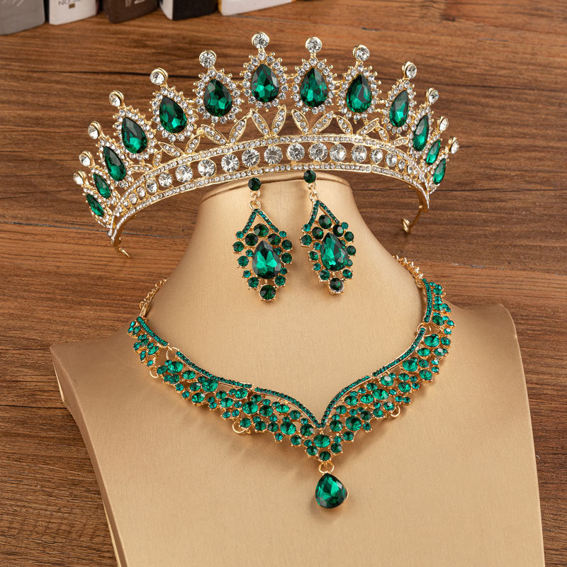 Bridal crown wedding alloy diamond crown elegant headdress with sparkling rhinestone details