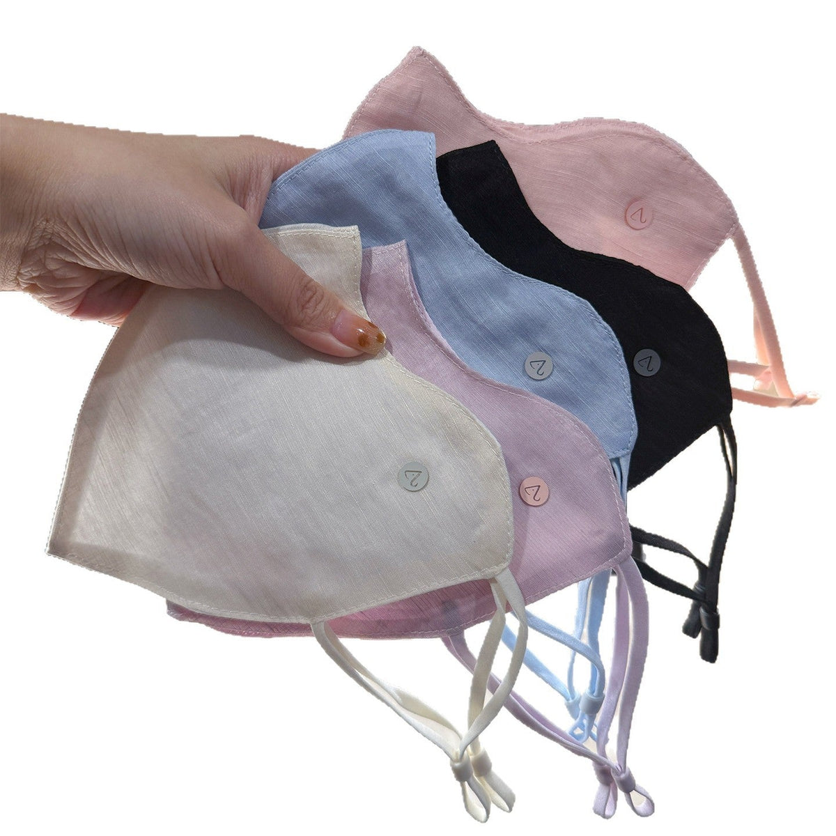 Lightweight linen Tencel breathable sun-protective mask in a simple fabric design