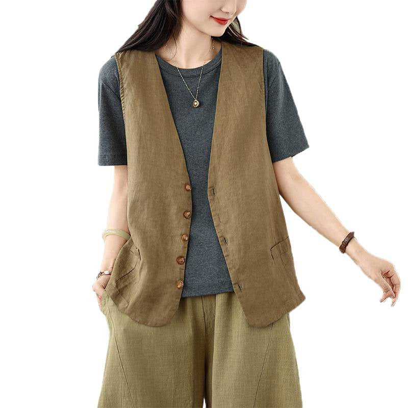 Women's summer artistic cardigan outer vest by My Store in a lightweight, layered design