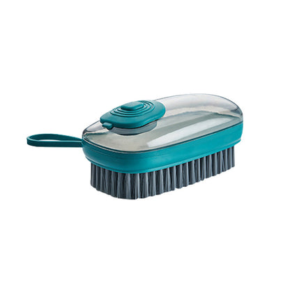 Multifunctional automatic liquid cleaning brush, soft shoe and clothes laundry brush in white and blue