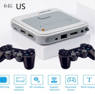 Portable HD wireless game emulator arcade host with handheld console and built-in game controls