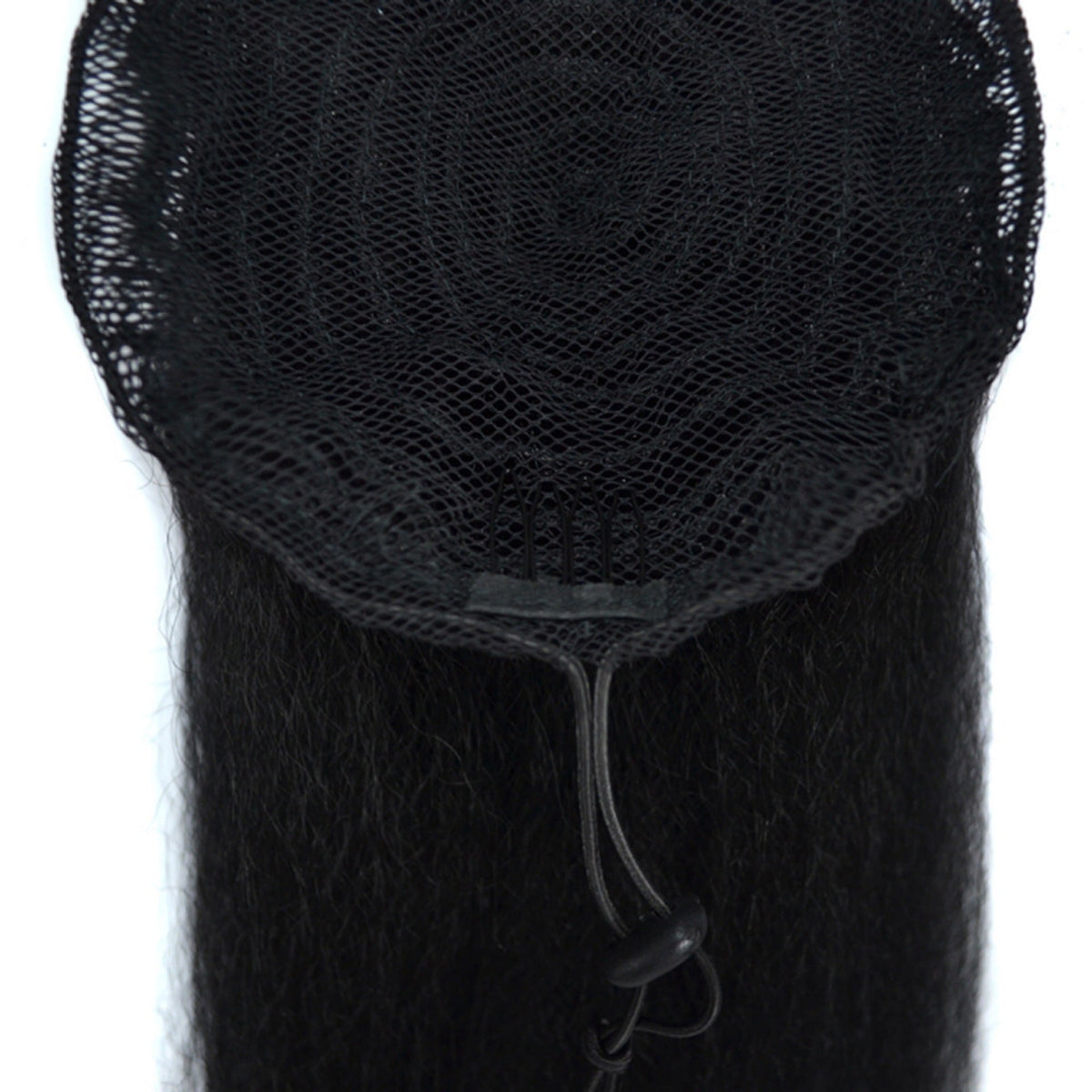 Corn hot stretch net fiber ponytail extension in dark textured style