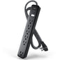 KMC 6-Outlet Braided 6-ft Surge Protector Power Strip