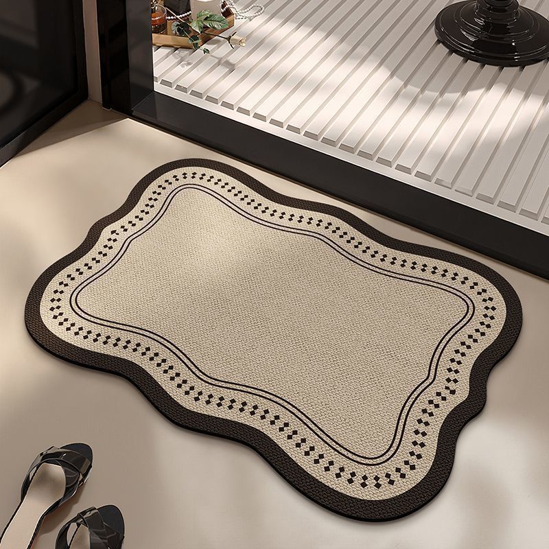 Water-absorbent non-slip quick-drying shower mat by My Store, gray textured surface