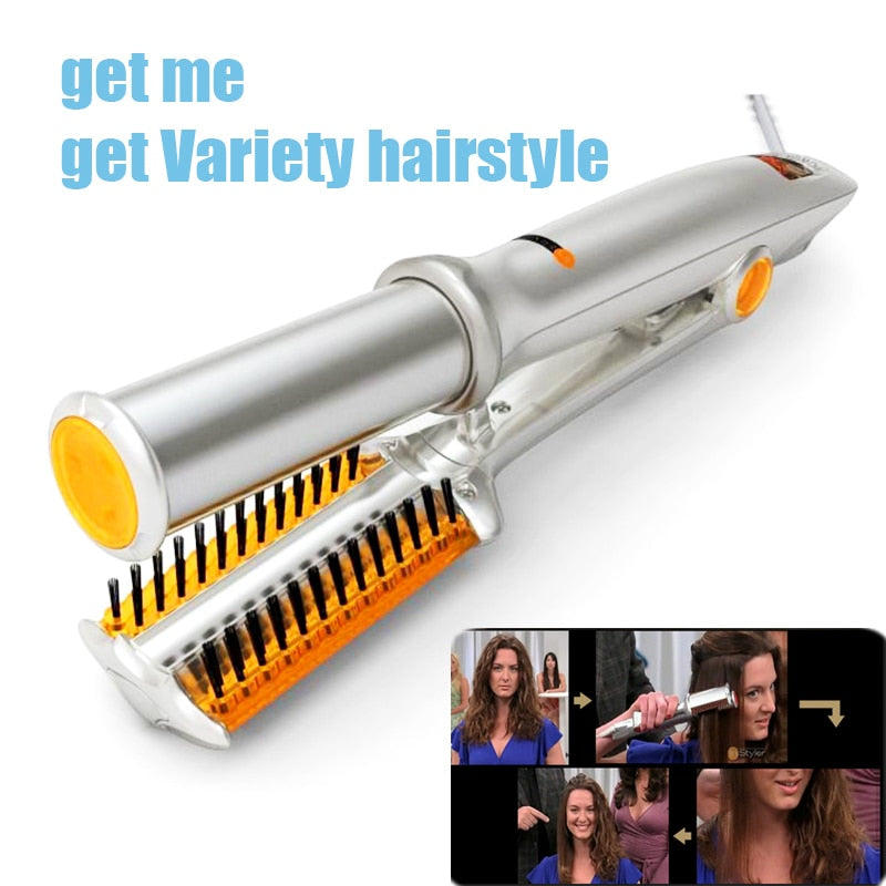 2-way rotating curling iron by My Store for creating defined curls and waves