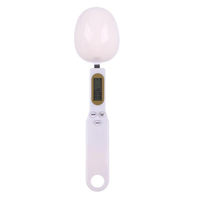 Electronic kitchen scale measuring spoon with LCD display for digital weight measurement