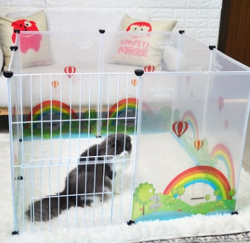 Transparent pet fence by My Store, clear panel design for indoor or outdoor pet containment