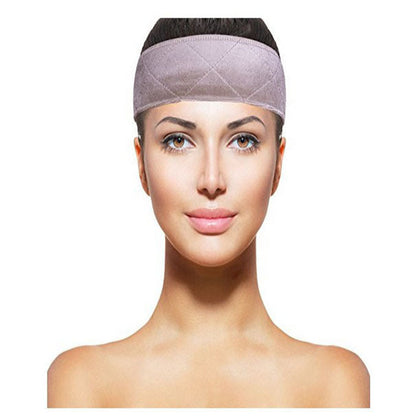 Flexible velvet adjustable wig grip headband in black close-up view