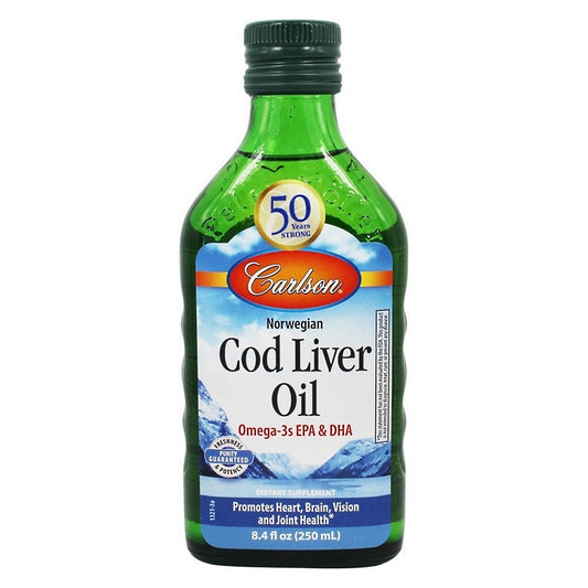 Pure Cod Liver Oil Liquid – Refreshing Lemon Flavor, 250ml – Heart & Brain Support