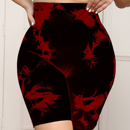 Women's tie-dye high-waisted yoga shorts with butt-lifting design, My Store