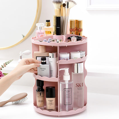 Multi-function cosmetics storage box with compartments for organizing makeup and beauty essentials