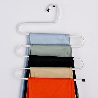 Magic non-slip S-type home pants rack for hanging trousers and clothing