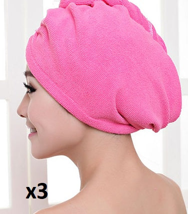 Women's absorbent hair dryer cap towel for drying wet hair