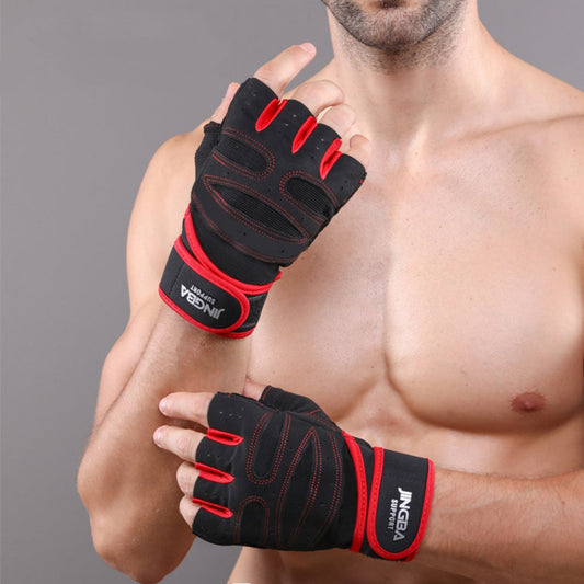 Men's casual cycling and mountaineering half-finger gloves, black outdoor sports design