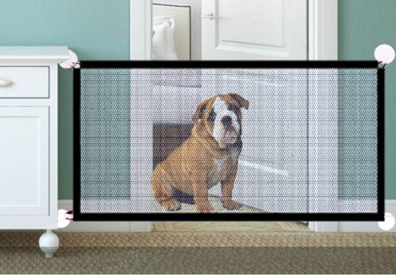 Nylon foldable dog isolation fence for pet protection, portable indoor barrier setup