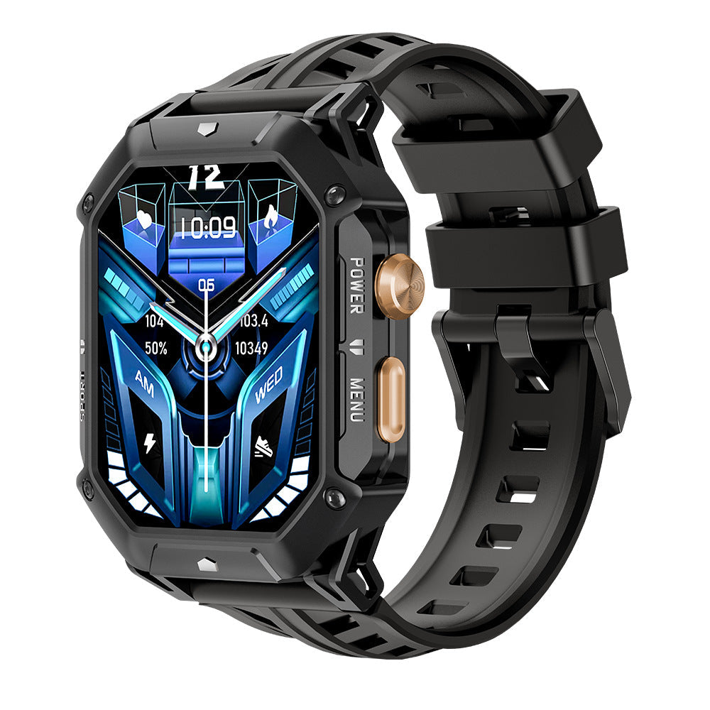 Smart watch with Bluetooth calling, voice assistant, gas compass, and sports tracking features